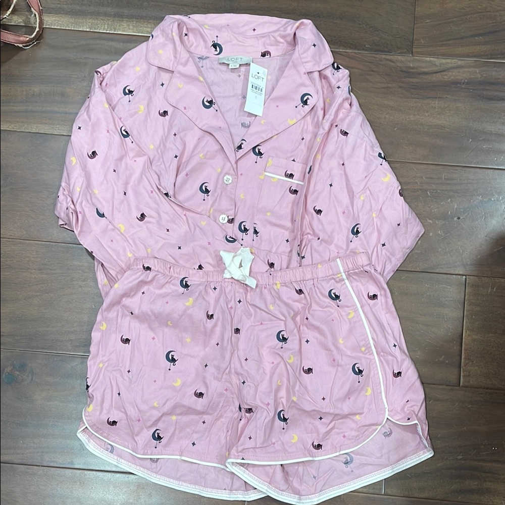 Loft NWT size small cat pajamas